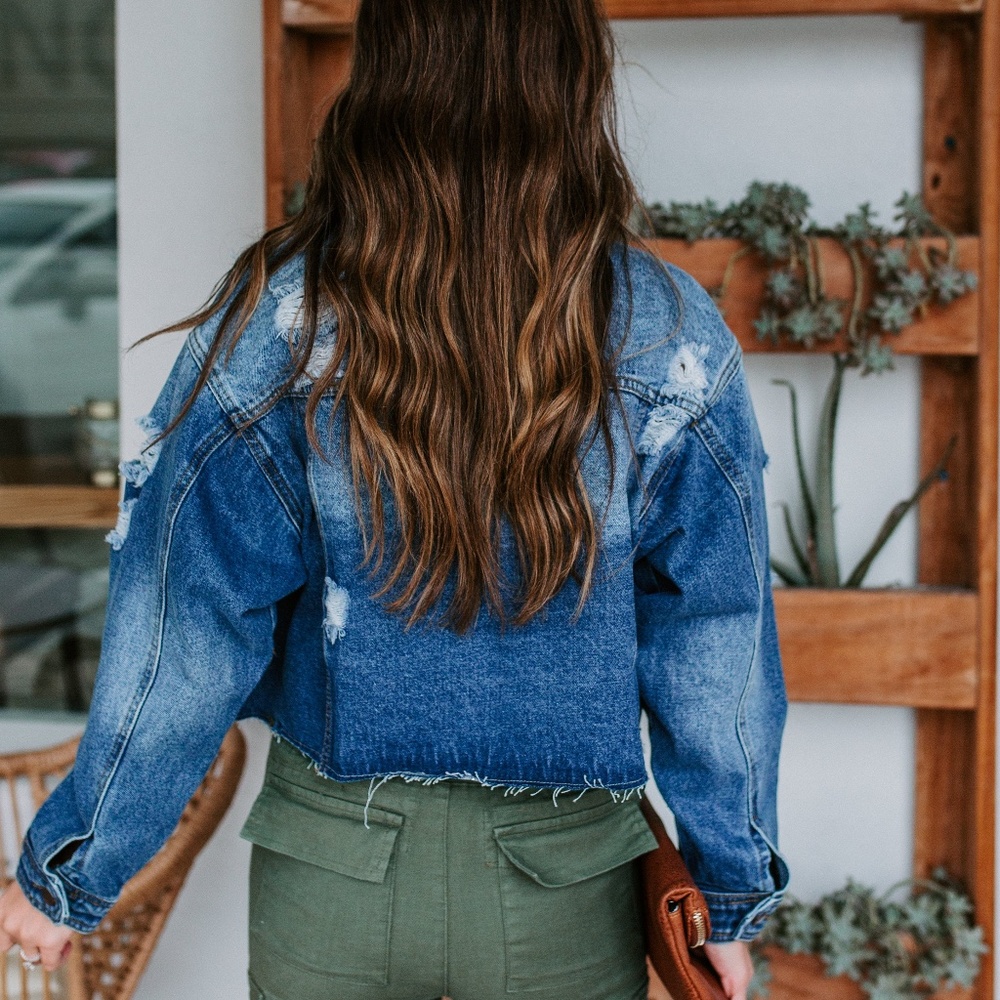 Cropped Denim Jacket - Picture 2 of 5